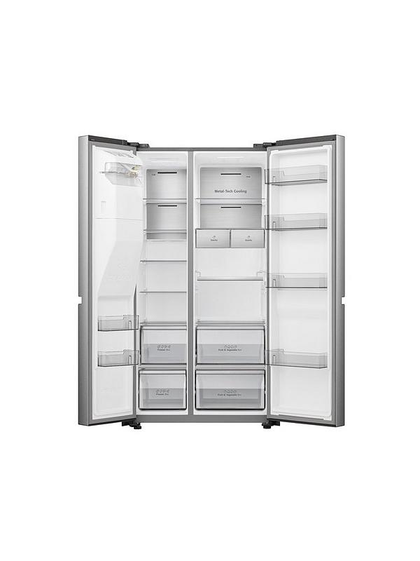 Hisense RS818N4IIE Pureflat Infinite series, 90cm Wide Side by Side, American Fridge Freezer - Stainless Steel - Image 2